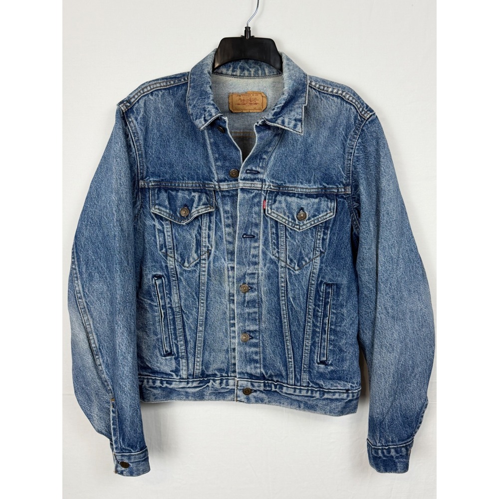 Levis Men Vintage Cotton Denim Trucker Jacket 42L Blue 71506-0214 Made in USA